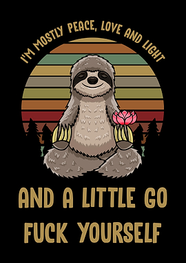 Peace Sloth Lotus Yoga