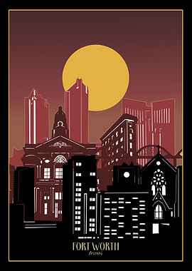 fort worth city minimal 3