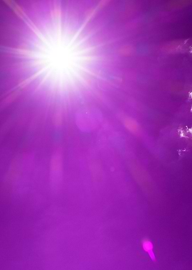 Purple sun light ray flare