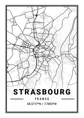 Strasbourg Light City Map