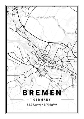 Bremen Light City Map