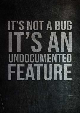 It Is No Bug It is Feature
