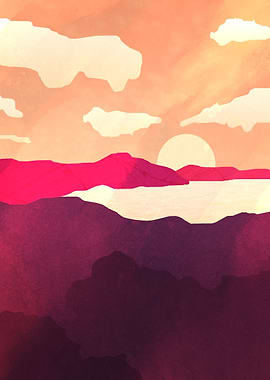 Purple & Pink Mountains