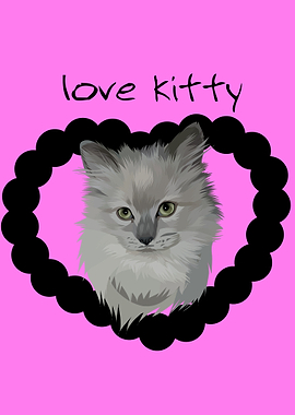colorful love kitty