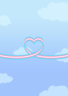 Trans Pride Heart Ribbon