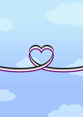 Asexual Pride Heart Ribbon