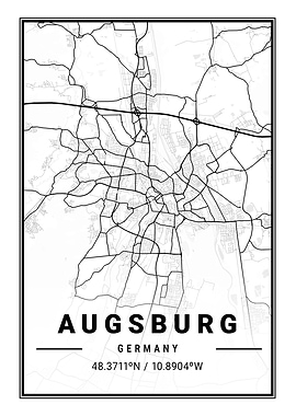 Augsburg Light City Map