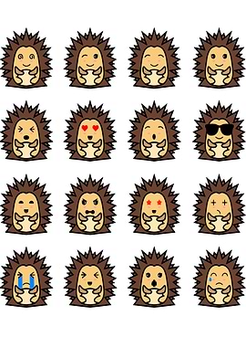 Funny Emoji Hedgehog