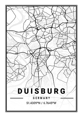 Duisburg Light City Map
