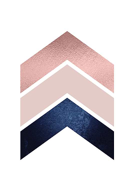 Set of 3 blush navy gold