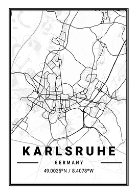 Karlsruhe Light City Map