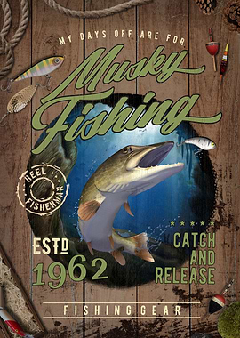 Musky Vintage Fishing Gift