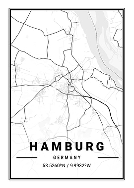 Hamburg Light City Map