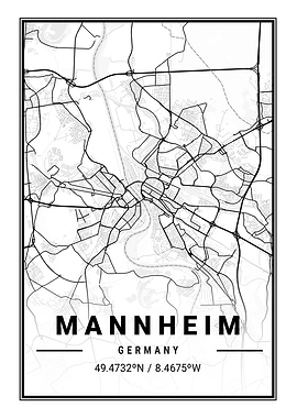 Mannheim Light City Map