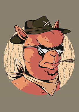 Alpaca Llama with hat and