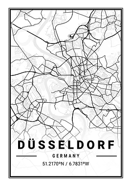 Dsseldorf Light City Map