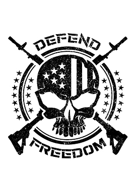 Defend Freedom USA Skull