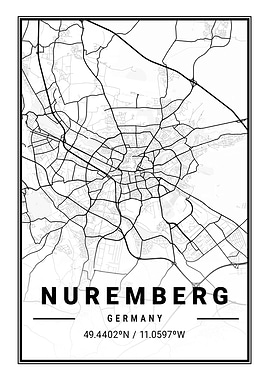 Nuremberg Light City Map