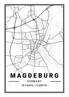 Magdeburg Light City Map