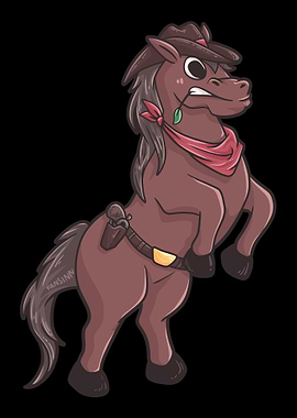 Horse Cowboy revolver funn