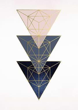 Triangles Blush Navy Gold
