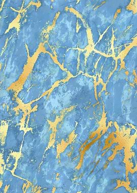 Blue Gold Marble 07