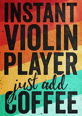 Violin And Coffee Retro