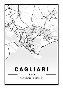 Cagliari Light City Map