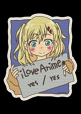 I Love Anime Cartoon gift