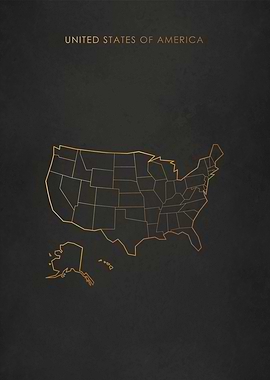 Gold United States Map