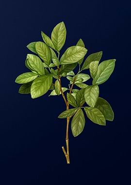 Vintage Flower Deep Blue