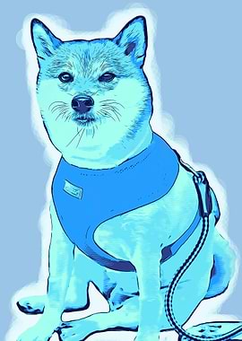 Blue Shiba Cartoon