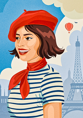 France Eiffel Tower Retro