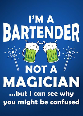 Bartender Modern Blue Art