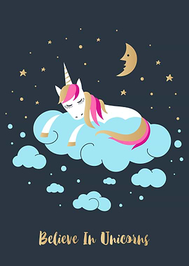 Unicorn sleep at the cloud