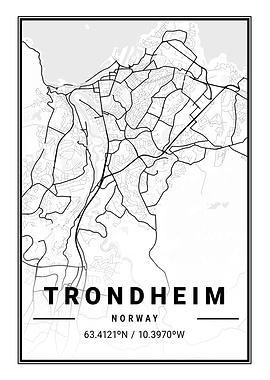 Trondheim Light City Map