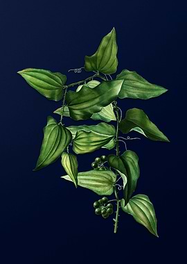 Vintage Flower Deep Blue