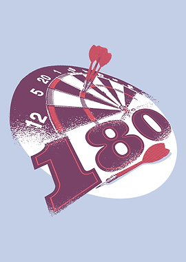Dartboard with arrows 180