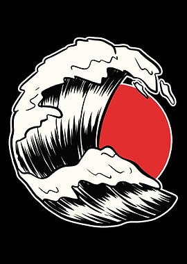 Japan Flag Wave Japanese A