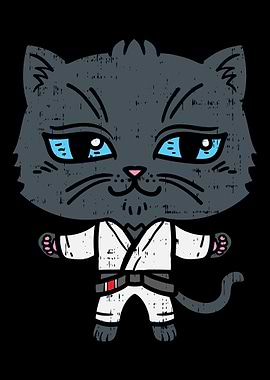 Kawaii Cat in BJJ Uniform