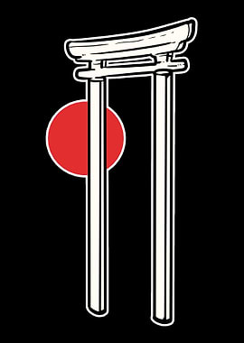 Japan Flag Temple Spiritua