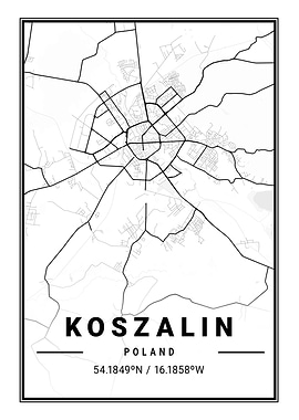 Koszalin Light City Map