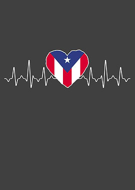 Puerto Rico Heartbeat Flag