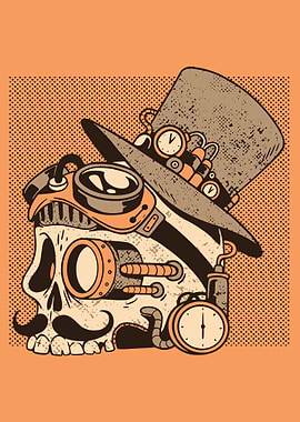 Steampunk Skull with Hat