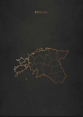 Gold Estonia Map