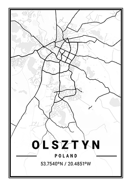 Olsztyn Light City Map