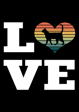 Retro Cat Love