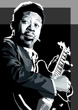BB King Black White Poster