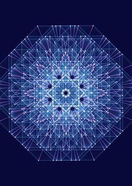 Blue Sacred Geometry Manda