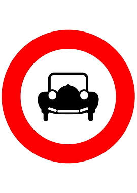 Macau Road Sign No Car